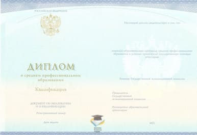 Диплом Профессионального лицея № 1 г. Тулы СпецБланк 2014-2020 годов